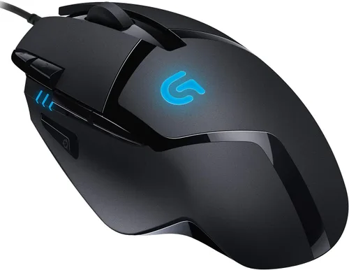Vista 7 de Logitech G 402 Hyperion Fury Mouse para juegos con cable, 4,000 DPI, ligero, 8 botones programables, compatible con PCMac, color negro