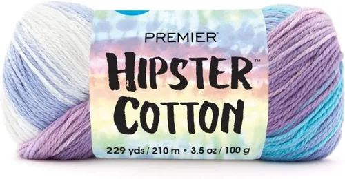 Vista 17 de Premier Yarns Hilo Hipster de Algodón, Hilo Ideal para Tejer a Ganchillo y Palillos, 100% Algodón y Hilo Ligero, Lavado a Máquina, Patines de Roller