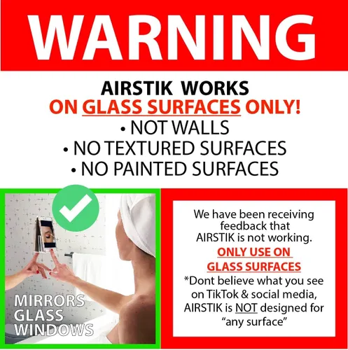 Vista 2 de Soporte AIRSTIK de Vidrio, Ventana, Espejo para Teléfono Reutilizable Impermeable de Succión Universal para Celular para Baño, Cocina, Ducha