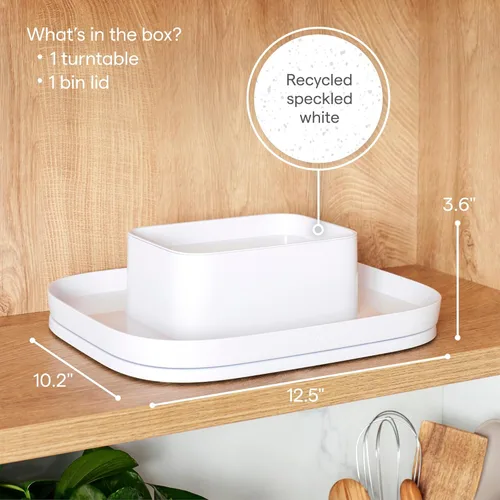 Vista 5 de YouCopia MagicTrack Lazy Susan - Estante giratorio rectangular de 2 niveles para especias: organizador de almacenamiento de tarros y botellas