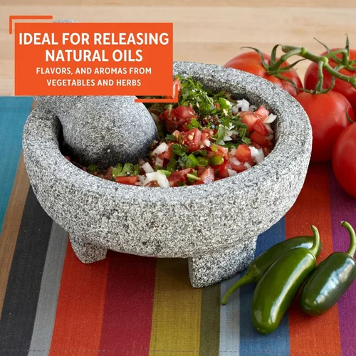 Vista 7 de IMUSA USA Granite Molcajete - Molinillo de especias de 6 pulgadas, color gris