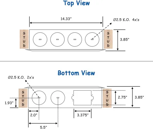 Vista 2 de Benner-Nawman 14284-MMH Armarios de cableado estructurado, 14-1/4 pulgadas x 28 pulgadas x 4 pulgadas, color blanco