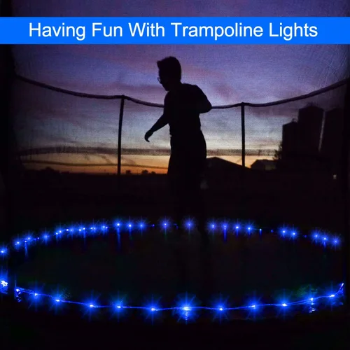 Vista 2 de Cuerda de luces solares impermeables para exteriores, 66 pies, 200 luces LED solares de Navidad, luces solares azules para exteriores, para piscina