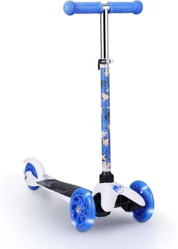 Vista 11 de Self Balancing Kick Scooter with Light Up Wheels, Extra Wide Deck, 3 Wheel Platform, Foot Activated Brake, 75 lbs Limit, Kids & Toddlers Girls or