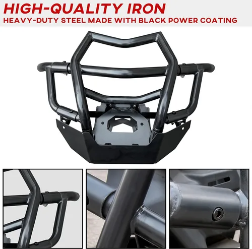 Vista 2 de SAUTVS Parachoques delantero para Maverick X3, protector de cepillo delantero negro combinado para accesorios Can-Am Maverick X3 Max Turbo R RR