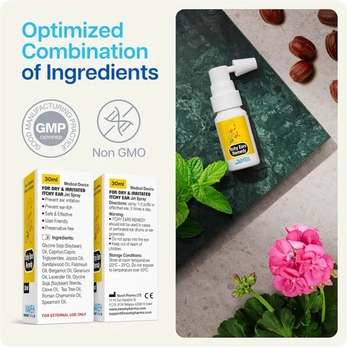 Vista 5 de NAVEH PHARMA® Remedio para Picazón de Oídos Limpieza de Oídos y Alivio de Picazón Trata todas las causas de picazón en los oídos Spray de chorro