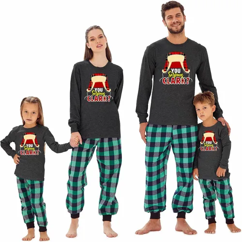 Vista 16 de Camiseta familiar de manga larga con texto en inglés "You Serious Clark Christmas" Top - Athletic Heather