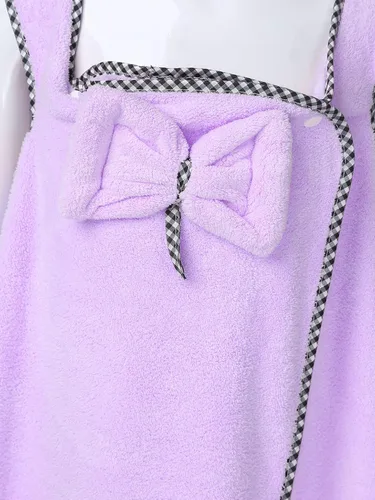 Vista 7 de Aislor Albornoz de baño de algodón para niños y niñas, toalla de baño, toalla de rizo con lazo, cubierta de cuerpo