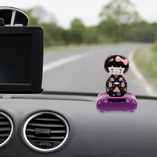 Vista 6 de 2 piezas de figuras de kimono, decoración de muñeca japonesa agitada, kimono, muñecas, decoración del interior del automóvil, figura coleccionable