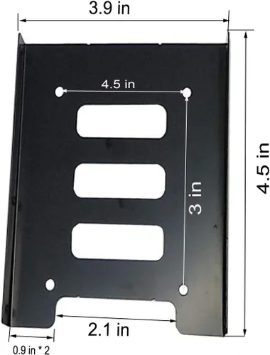 Vista 2 de Soporte de disco duro SSD 2.5 a 3.5 Soporte de montaje Adaptador de disco duro (paquete de 2) (negro)