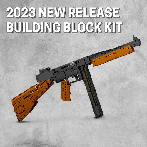 Vista 2 de Pistola modelo de ladrillos de construcción, más de 1208 piezas, kit de modelos de pistola de ensamblaje de partículas pequeñas, juguete