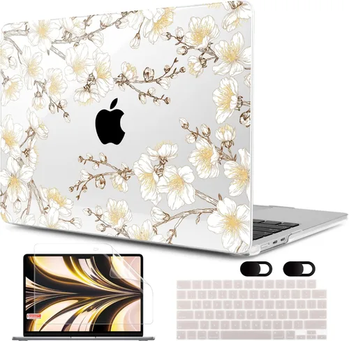 Vista 30 de MEEgoodo Funda para MacBook Air M5/M4/M3/M2 de 13.6 pulgadas 2026 2025 2024 2022, compatible con los modelos A3449/A3240/A3113/A2681, funda