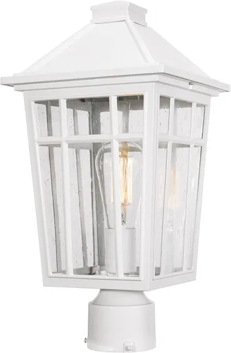 Vista 15 de Darkaway Luces de Poste para Exteriores Accesorio de Luz de Poste de Lámpara, Carcasa de Aluminio Impermeable con Vidrio de Efecto Ondas de Agua