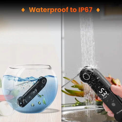 Vista 6 de SMARTRO Termómetro digital ST49 para carne de lectura instantánea con retroiluminación ambidiestro para alimentos, parrilla, barbacoa, cocina