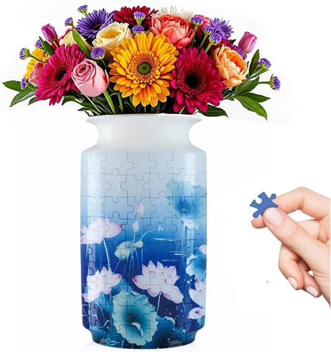 Vista 29 de Rompecabezas 3D para adultos, jarrón de rompecabezas para flores, florero de rompecabezas 3D de 160 piezas, manualidades para adultos, único