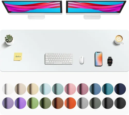 Vista 25 de Aothia - Protector de escritorio de cuero sintético grande, base antideslizante para mouse y superficie para escribir, impermeable, fácil de Agua