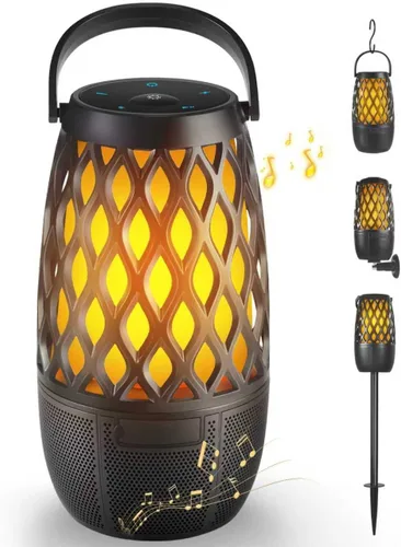 Vista 13 de Altavoces Bluetooth para exteriores, impermeables, inalámbricos, para exteriores, con luces de llama, dispositivos tecnológicos, regalo