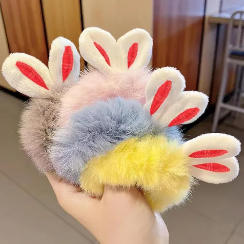 Vista 5 de Amosfun 20 piezas de accesorios de horquilla de orejas de conejo, mini pinzas para orejas de conejo, accesorios de bricolaje para mujeres y niñas