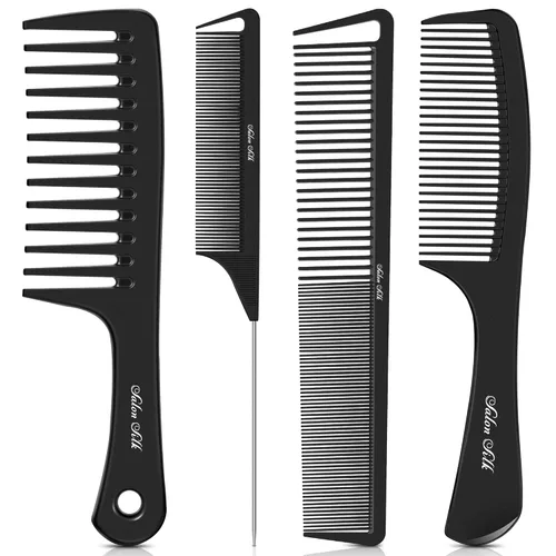 Vista 11 de SALONSILK Juego de peines para mujeres - 14 piezas de peines de cola de ratón de dientes anchos para rizar - Peine de estilo de selección