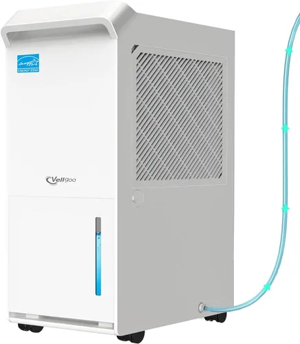 Deshumidificador Energy Star 2024 de 5,000 pies cuadrados con bomba, compresor inteligente Vellgoo Max de 100 pintas/D para sótano con manguera de