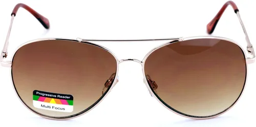 Vista 2 de Gafas de lectura progresivas sin línea de lágrima de metal, lentes de sol para lector trifocal