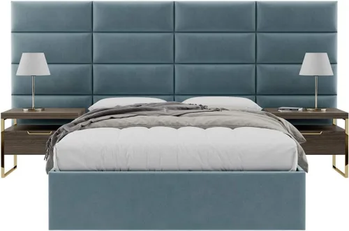 Vista 355 de Vänt - Paneles tapizados de cabecera para montar en la pared, diseño Isabelle, 60 x 23 pulgadas, configuración de 4 paneles individuales