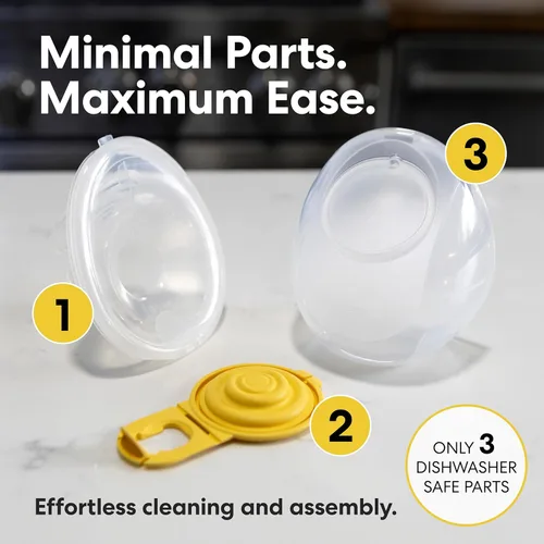 Vista 6 de Medela Freestyle - Extractor de leche eléctrico doble manos libres con copas portátiles, conectividad de aplicaciones, diseño portátil y discreto