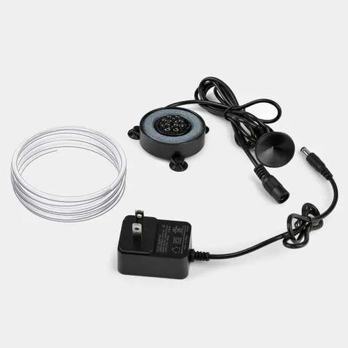 Vista 6 de NICREW Disco de Piedra de Aire LED Multicolor para Acuario, Burbujeador Redondo para Tanque de Peces con LED que Cambian de Color Automáticamente