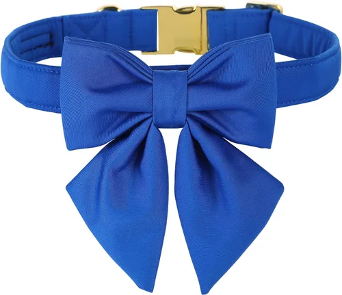 Vista 23 de Collar de perro a cuadros de búfalo amarillo otoñal con pajarita elegante Otoño-Lazo-Cuadros Amarillo