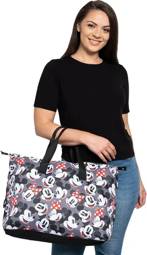 Vista 5 de Disney Tote Duffel Bag Mickey Mouse Friends All Over Print Weekender Travel