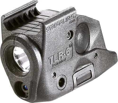 Streamlight 69291 TLR-6 linterna táctica para pistola 100 lúmenes con mira láser roja incorporada para Springfield Armory XD, color negro