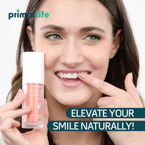 Vista 6 de Primal Life Organic Real White Dental Boost – Blanqueador de dientes natural y orgánico – Sin peróxido – Pasta de nano-hidroxiapatita
