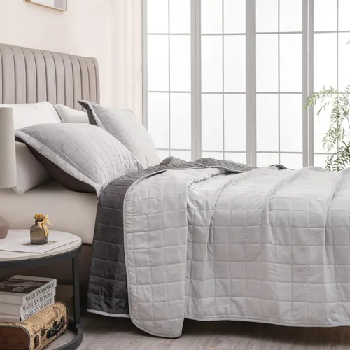 Vista 9 de Juego de edredón y fundas de almohada de terciopelo tamaño King, terciopelo de lujo de doble cara, juego de ropa de cama pesado de 3 piezas