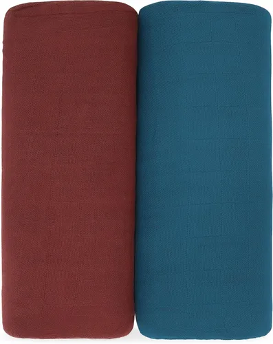 Vista 13 de Comfy Cubs Mantas Envolventes de Muselina Paquete de 4, 47 x 47 Pulgadas, Juego de Mantas de Algodón Suave para Bebé, Envolturas Grandes