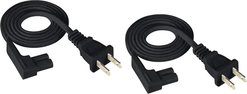 Vista 13 de Paquete de 2 cables de alimentación de 25 pies, compatible con altavoces Sonos One, One SL, Play-1, cable de alimentación negro extra largo