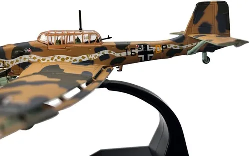 Vista 7 de 1/72 Escala German Junkers Stuka JU-87 Modelo de bombardero de buceo Modelo de avión fundido a troquel Colección de adornos de regalo