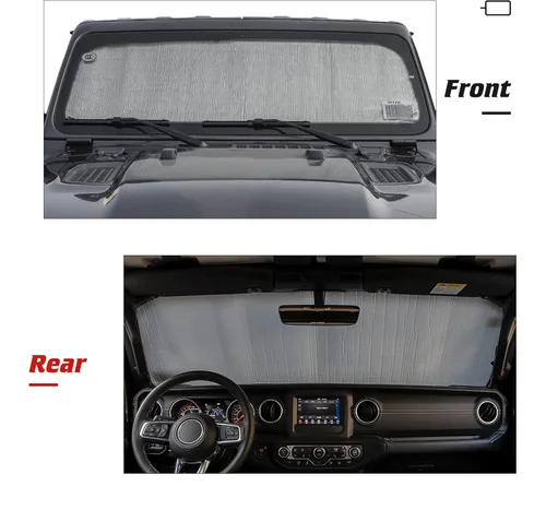 Vista 3 de Voodonala Parasol plegable para Jeep JL JLU 2018-2025, para Jeep Gladiator JT 2020-2025 (53 x 17 pulgadas)