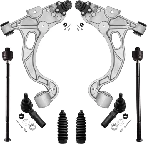 Vista 219 de Detroit Axle - Kit de ocho piezas - brazos de control de suspensión inferior delantero y trasero con juntas de bolas, extremos de barras