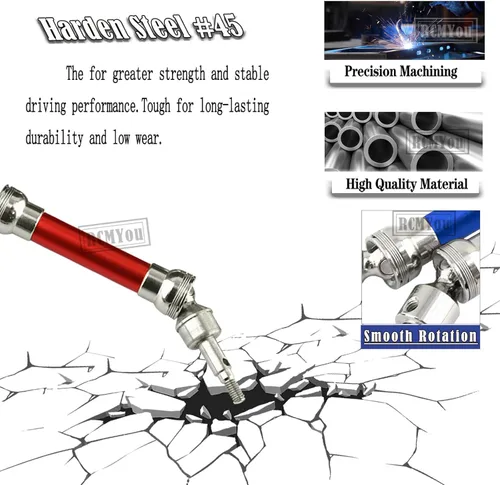 Vista 5 de Pieza de actualizaciones para 1/10 Vorteks/Granite/Senton 4x4 3S Blx & Mega 550, eje de transmisión delantero trasero, brazos, bloques de dirección