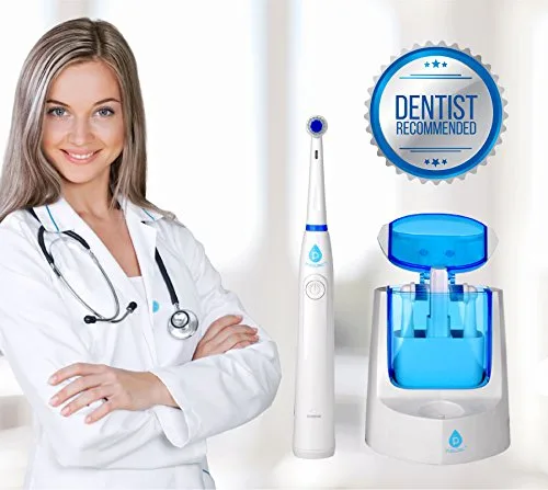 Vista 3 de Pursonic RET200 Power Cepillo de dientes eléctrico recargable con función de desinfectante UV, 12 cabezales de cepillo incluidos