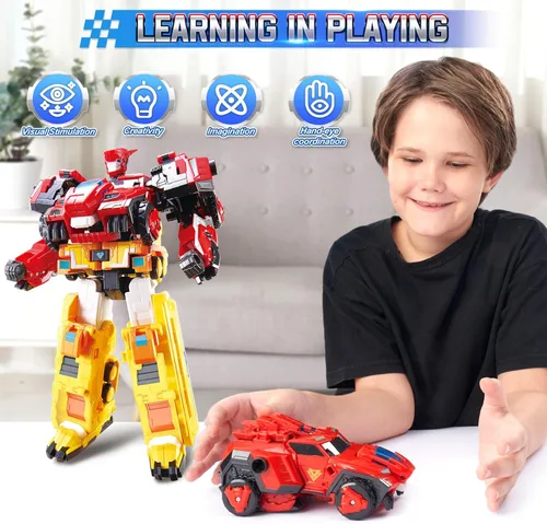 Vista 5 de QUANTUM HEROES DINOSTER Robot transformable 3 en 1 Raptor Tron, 11.02 pulgadas, juguetes transformables para niños, juguetes de carruaje, robot