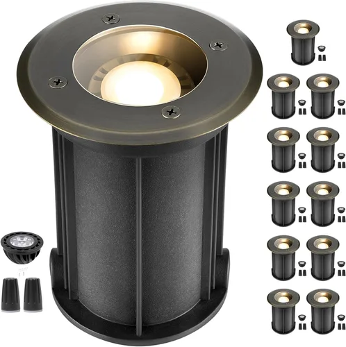 Vista 12 de Gardenreet Lámpara de pozo de latón - Iluminación LED de 12V Ip65 para paisajes al aire libre, lámpara de repuesto impermeable de bajo voltaje