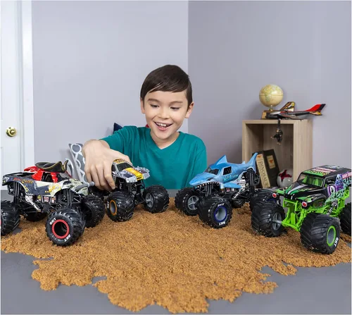 Vista 5 de Monster Jam Oficial - Camión monstruo Aftershock - Vehículo fundido a presión coleccionable de escala 1:24 - Llantas con bordes cromados