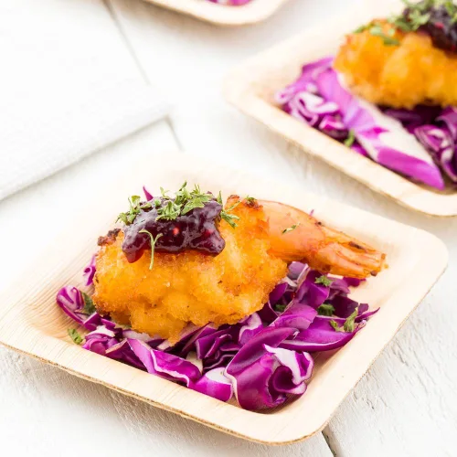 Vista 3 de Restaurantware Plato de hoja de bambú Plato de palma cuadrada – Desechable biodegradable – 3.6 pulgadas – Plato de degustación Plato de postre Plato