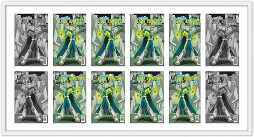 Vista 120 de Marco de cómic negro mate Para cómics publicados entre 1971 y 1985 (marco de madera maciza de cómic de la edad dorada), hecho para exhibir 1 cómic
