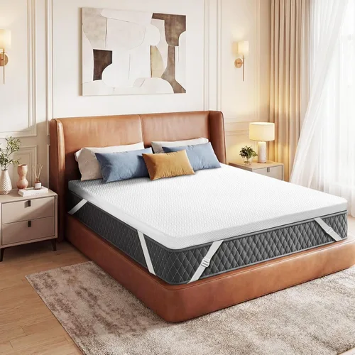 Vista 7 de Czpalo - Cubrecolchón de 3 pulgadas de espuma viscoelástica con gel, tamaño Twin, con funda de bambú refrescante, extraíble y lavable