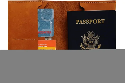 Vista 2 de Dog Lover Dog Abstract Handmade Genuine Leather Passport Holder Case HLT_01