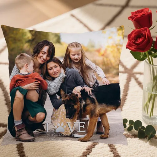 Vista 5 de Personalized Quote Pillow Case with one Photo and Your Added Words Building a Unique Decorative Cushion Suitable for Heartfelt Gift Sharing