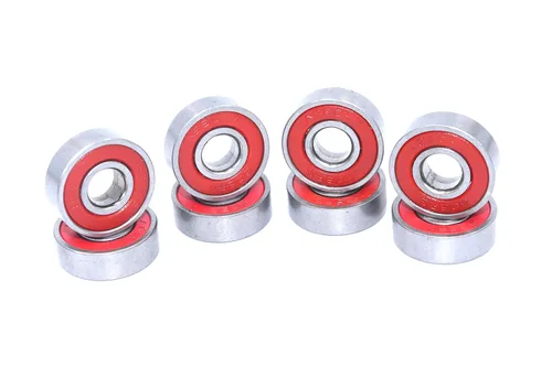 Vista 5 de FGen 100pcs Motor de bajo ruido dedicado 608RS Skateboard Bearing Fingertip Gyro Special Bearing (rojo)