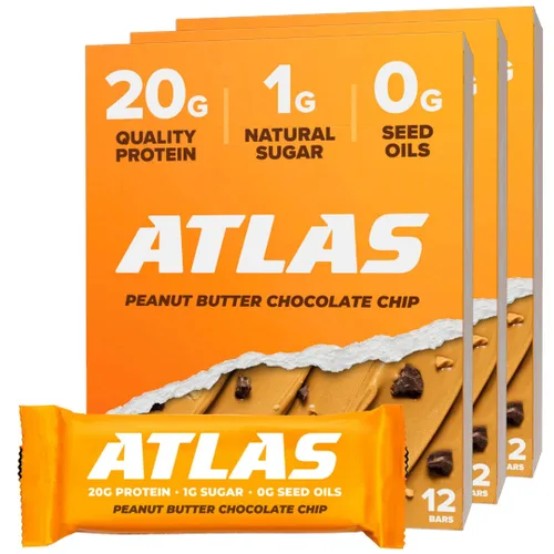 Vista 12 de Atlas Bar - Barra de proteína natural Keto / Paleo / baja en carbohidratos